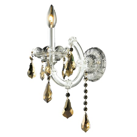 Royal Cut Smoky Golden Teak Crystal Maria Theresa 1-Light Crystal Wall